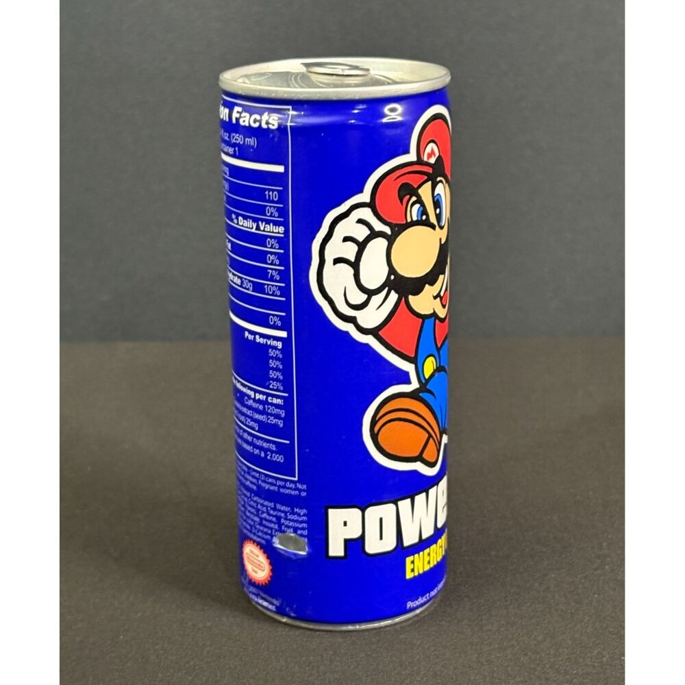 Super Mario Bros Power Up Energy Drink Nintendo 2007 Luigi Brothers Caffeine - Picture 5 of 9